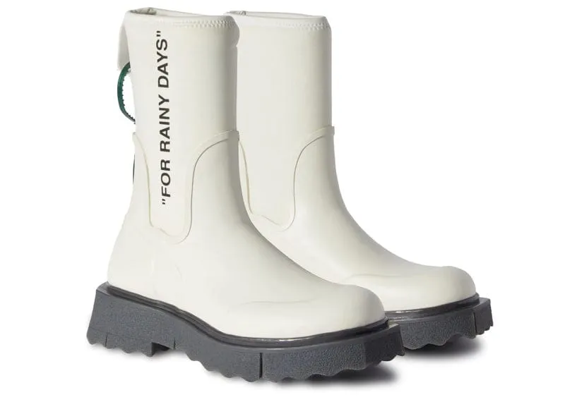 Off-White c/o Virgil Abloh Off- Sponge Rubber Rainboot White Boot (Women's)