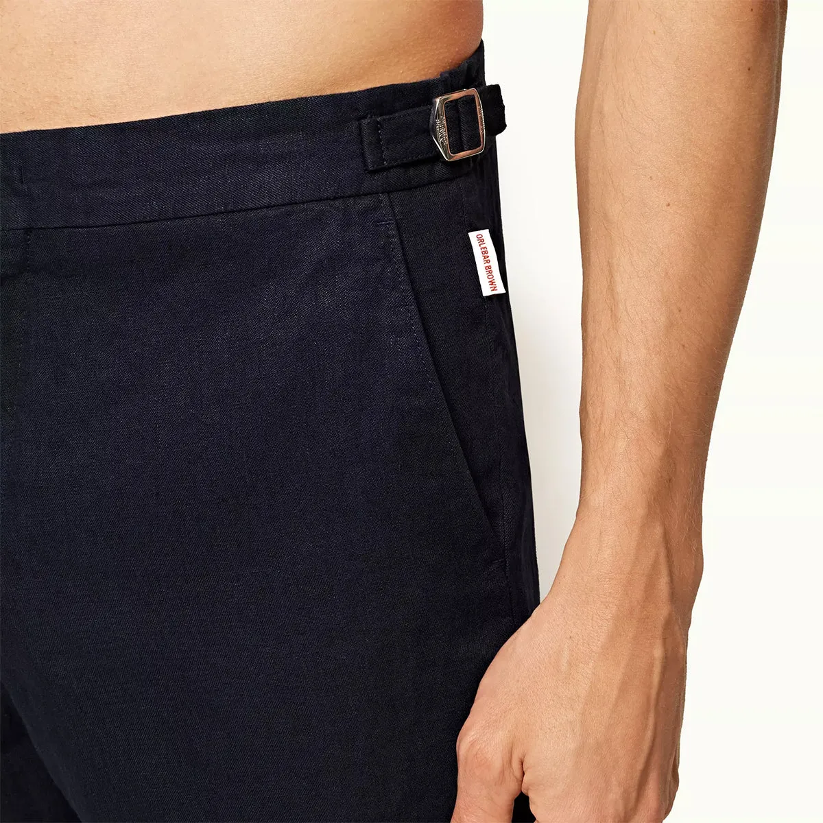 Orlebar Brown - Norwich Linen Shorts in Navy