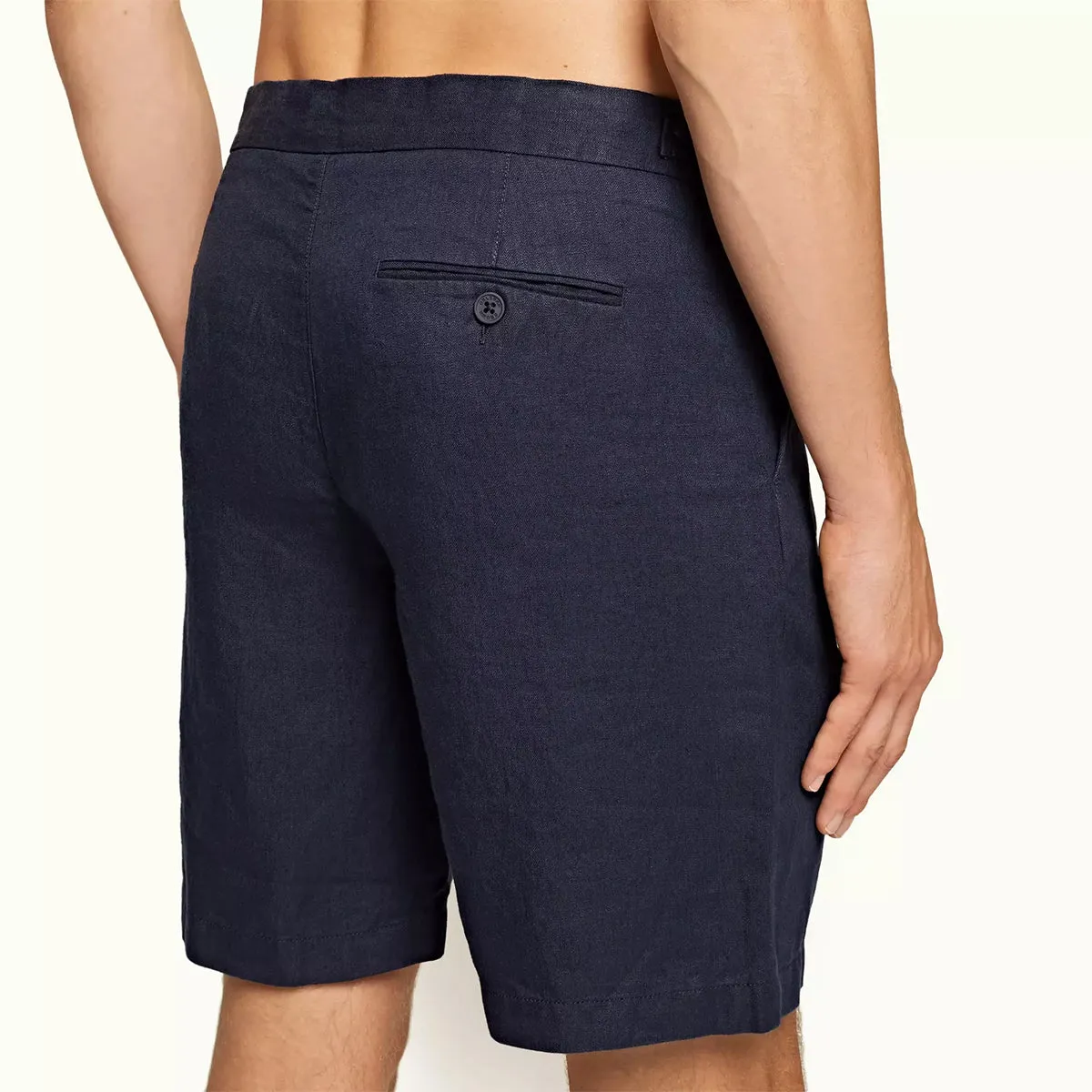 Orlebar Brown - Norwich Linen Shorts in Navy