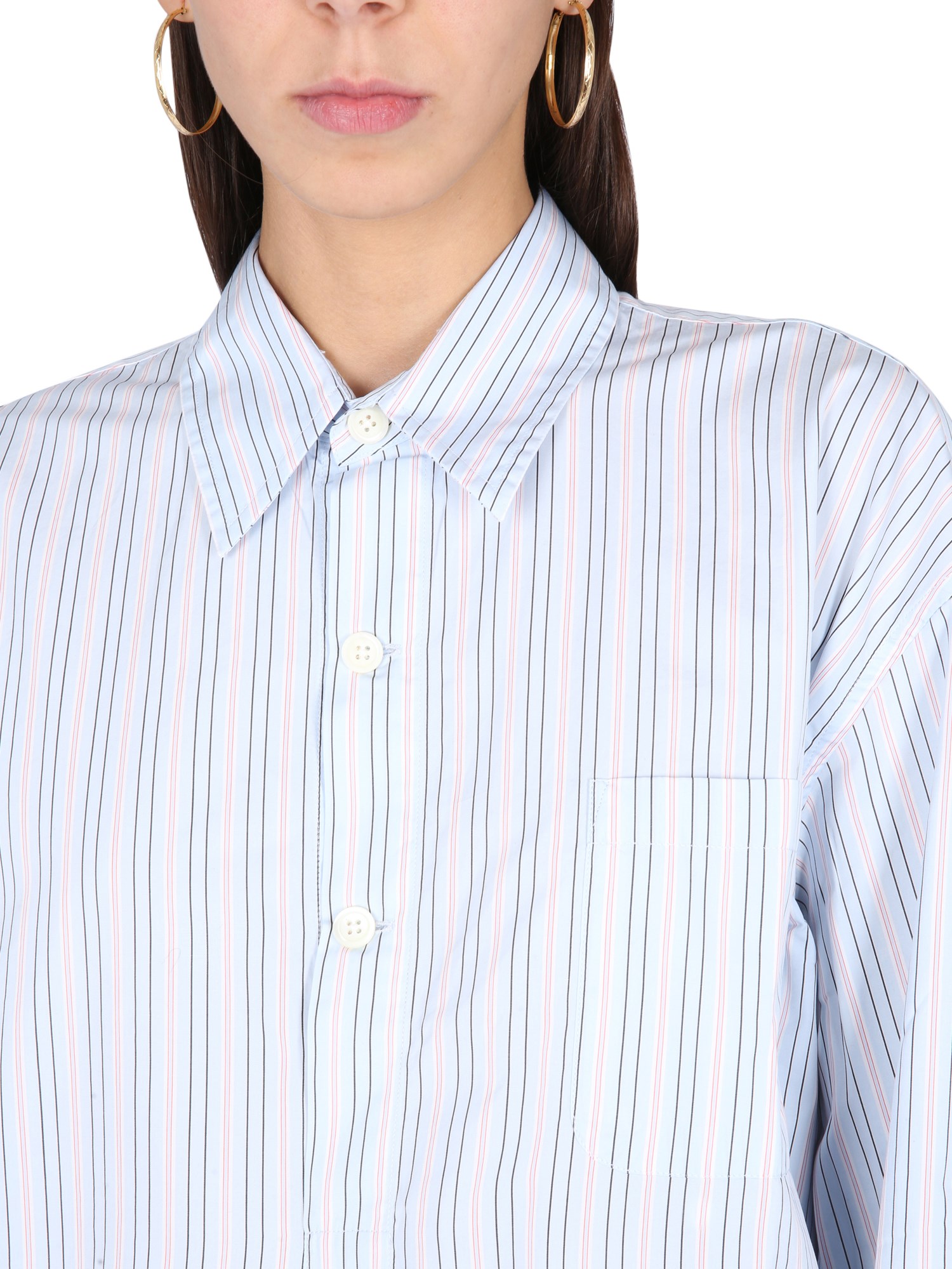 OUR LEGACY    COTTON POPLIN SHIRT WITH STRIPE PATTERN