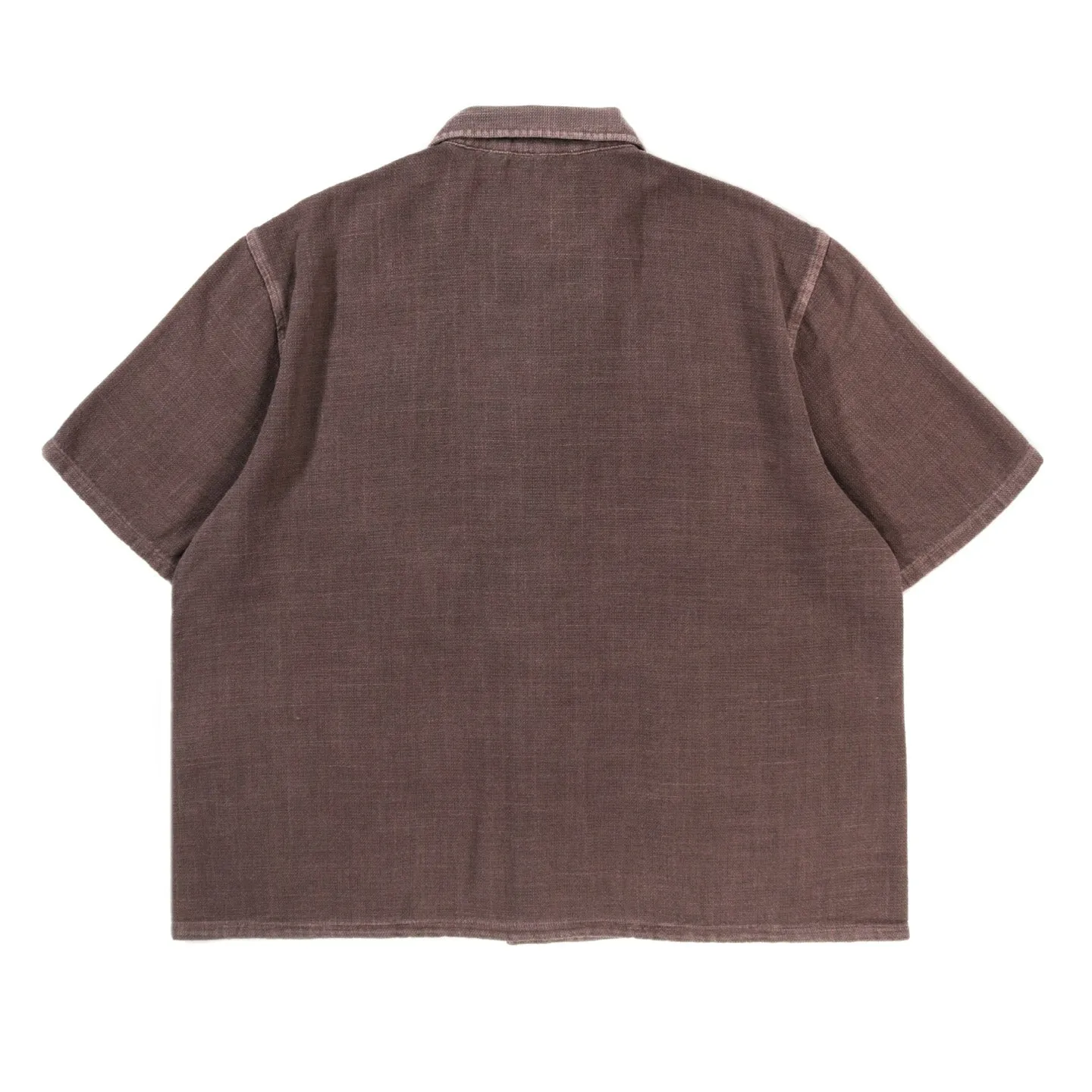 OUR LEGACY ELDER SHIRT SHORTSLEEVE BROWN SPARSE PANAMA