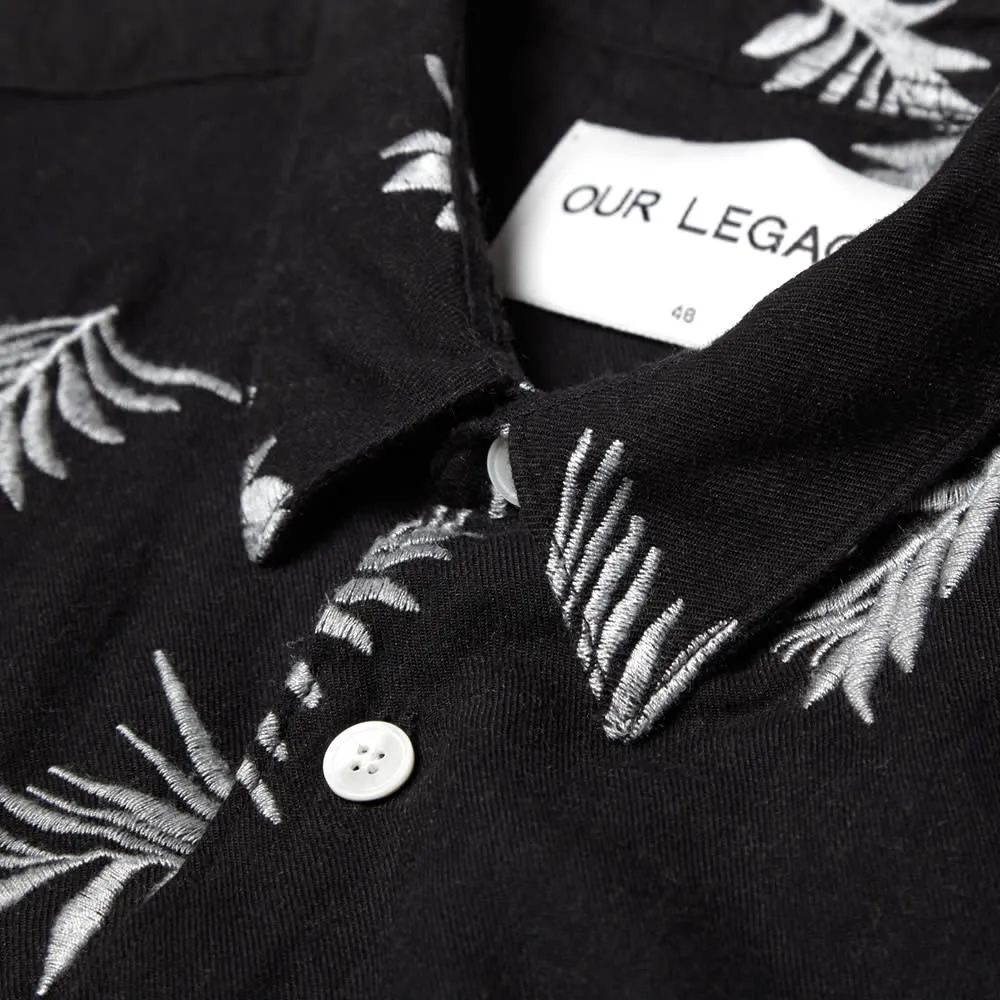 Our Legacy First ShirtBlack Embroidery Plants