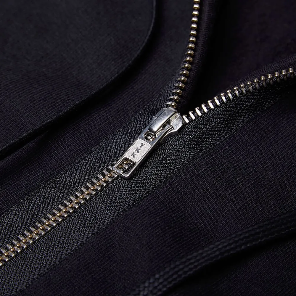 Our Legacy Full Zip HoodyBlack Heavy Brushed Sweat