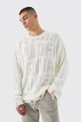 Oversized Official Open Knit Distressed Sweater