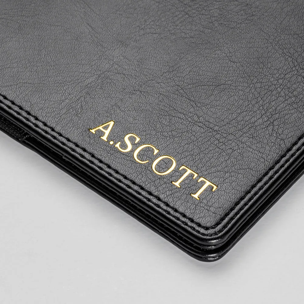 Personalised Premium Golf Scorecard Holder (Black)