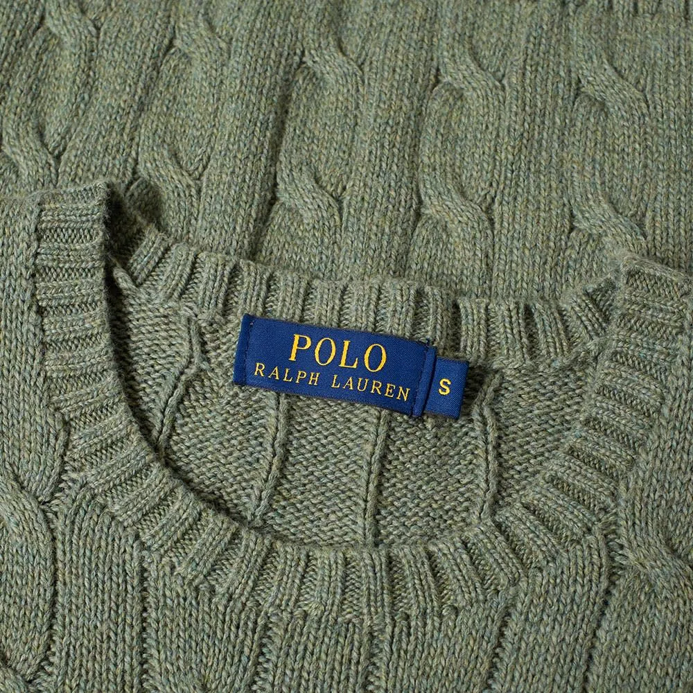 Polo Ralph Lauren Cable Crew KnitHeather Green