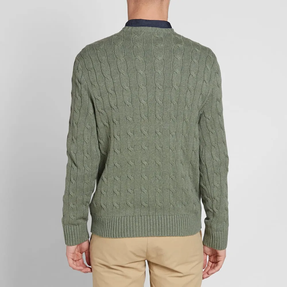 Polo Ralph Lauren Cable Crew KnitHeather Green