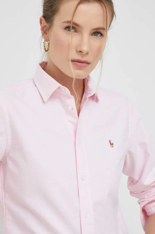 Polo Ralph Lauren cotton shirt women's pink color