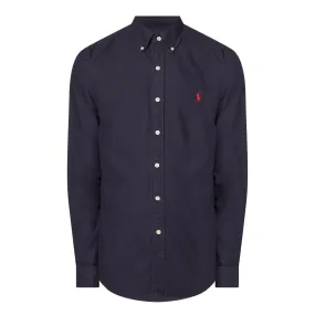 POLO RALPH LAUREN Garment Dyed Classic Slim Fit Shirt - Navy