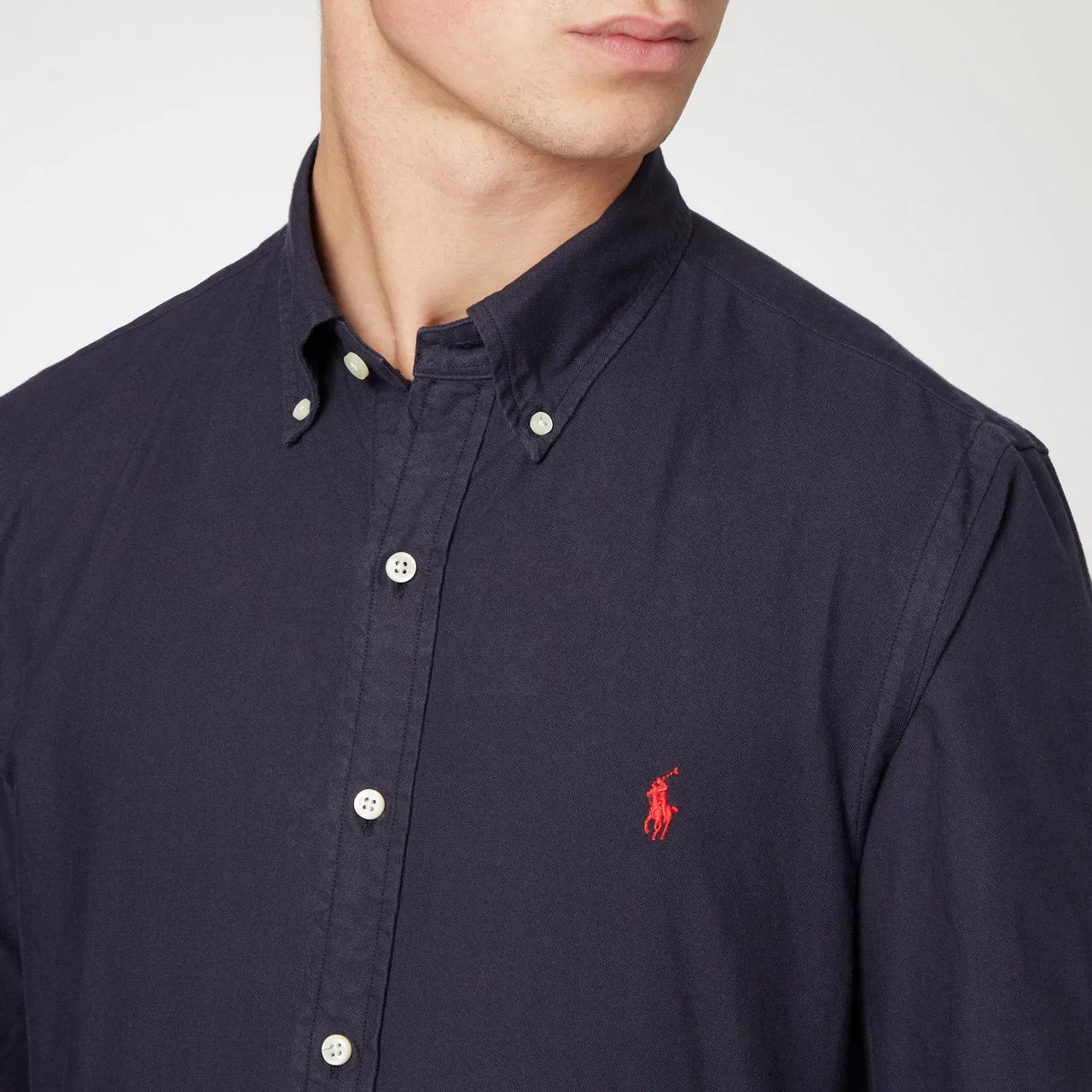 POLO RALPH LAUREN Garment Dyed Classic Slim Fit Shirt - Navy