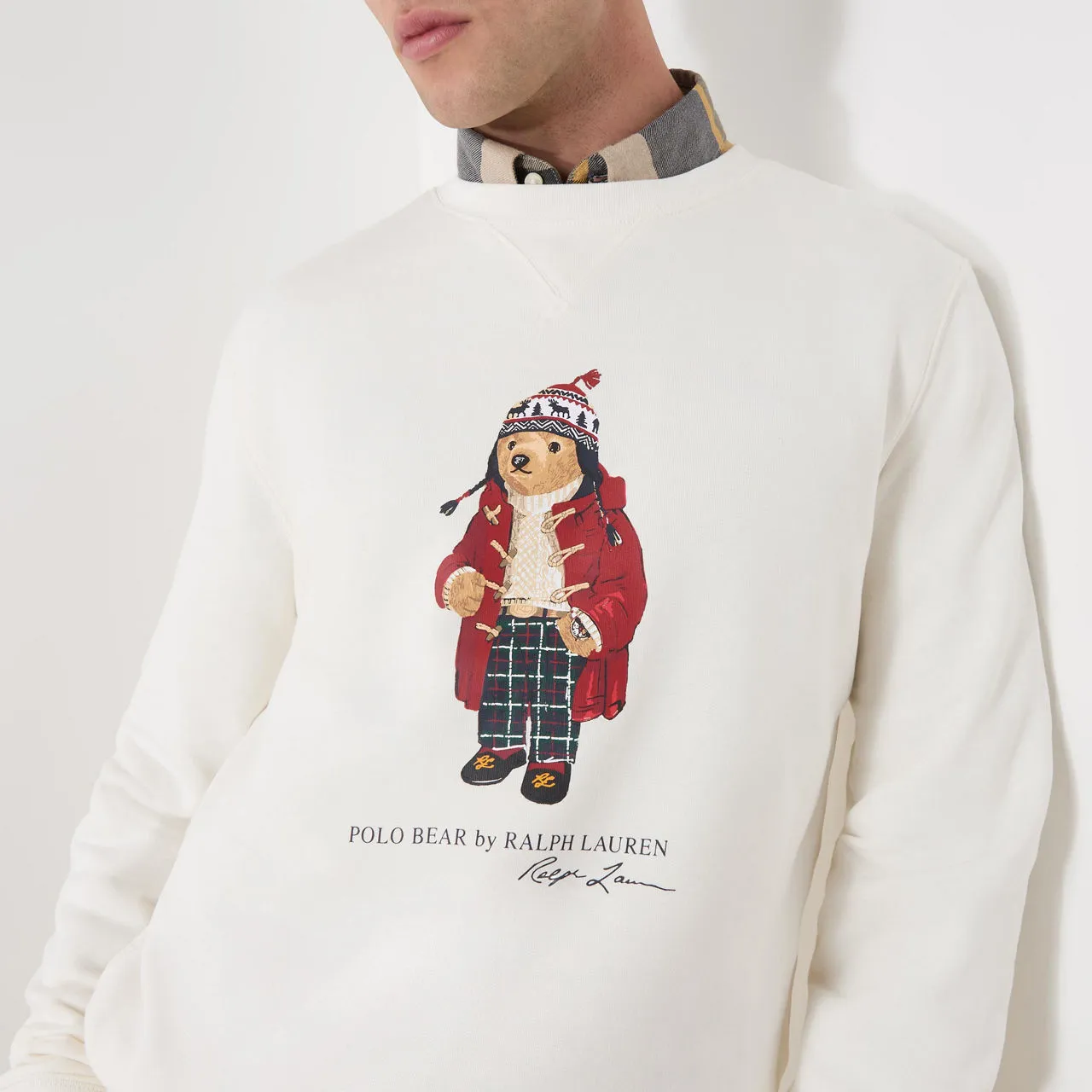 POLO RALPH LAUREN Holiday Bear Logo Sweatshirt - Cream