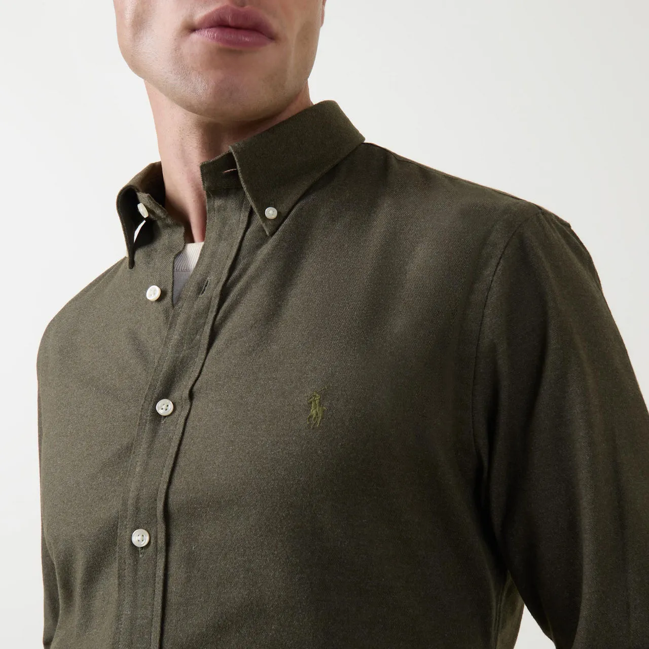 POLO RALPH LAUREN Soroan Brushed Button-Down Shirt - Dark Green