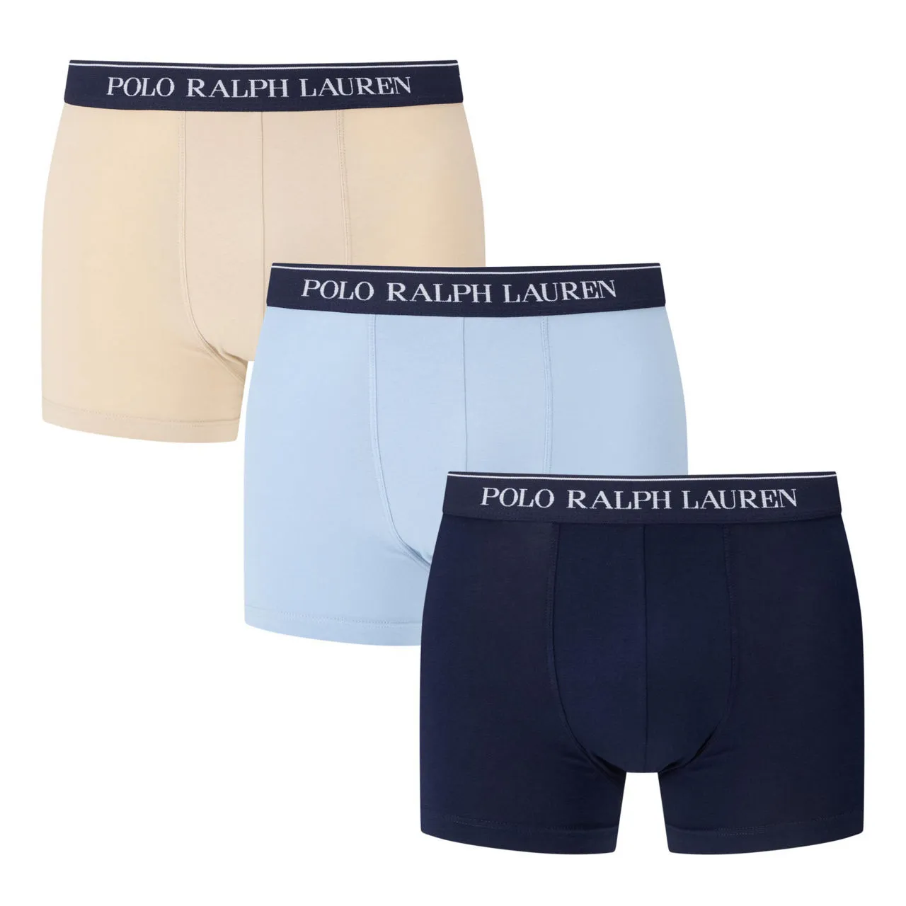 POLO RALPH LAUREN Three-Pack Mixed Solid Classic Trunks - Beige