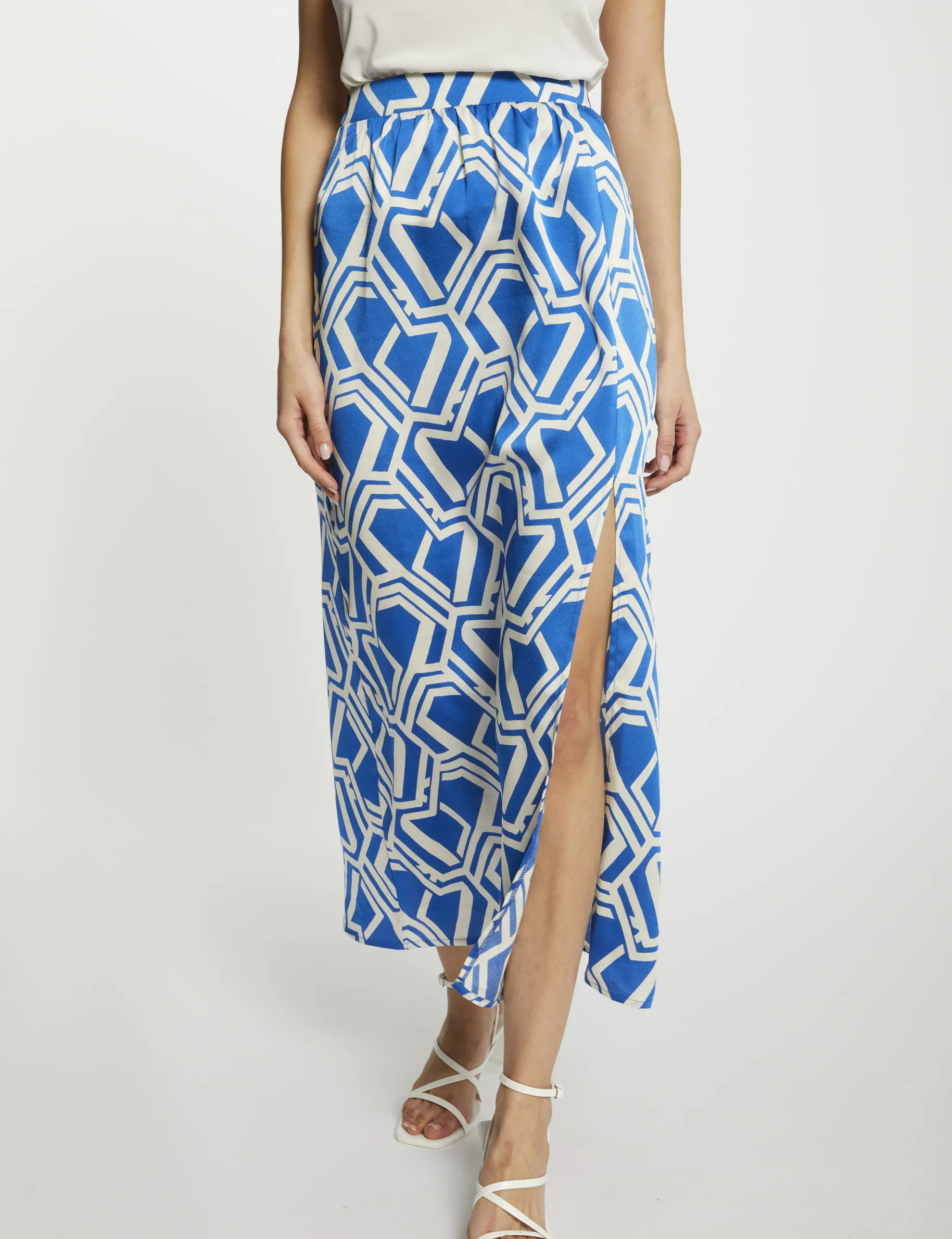 Printed A-line maxi skirt multicolored women