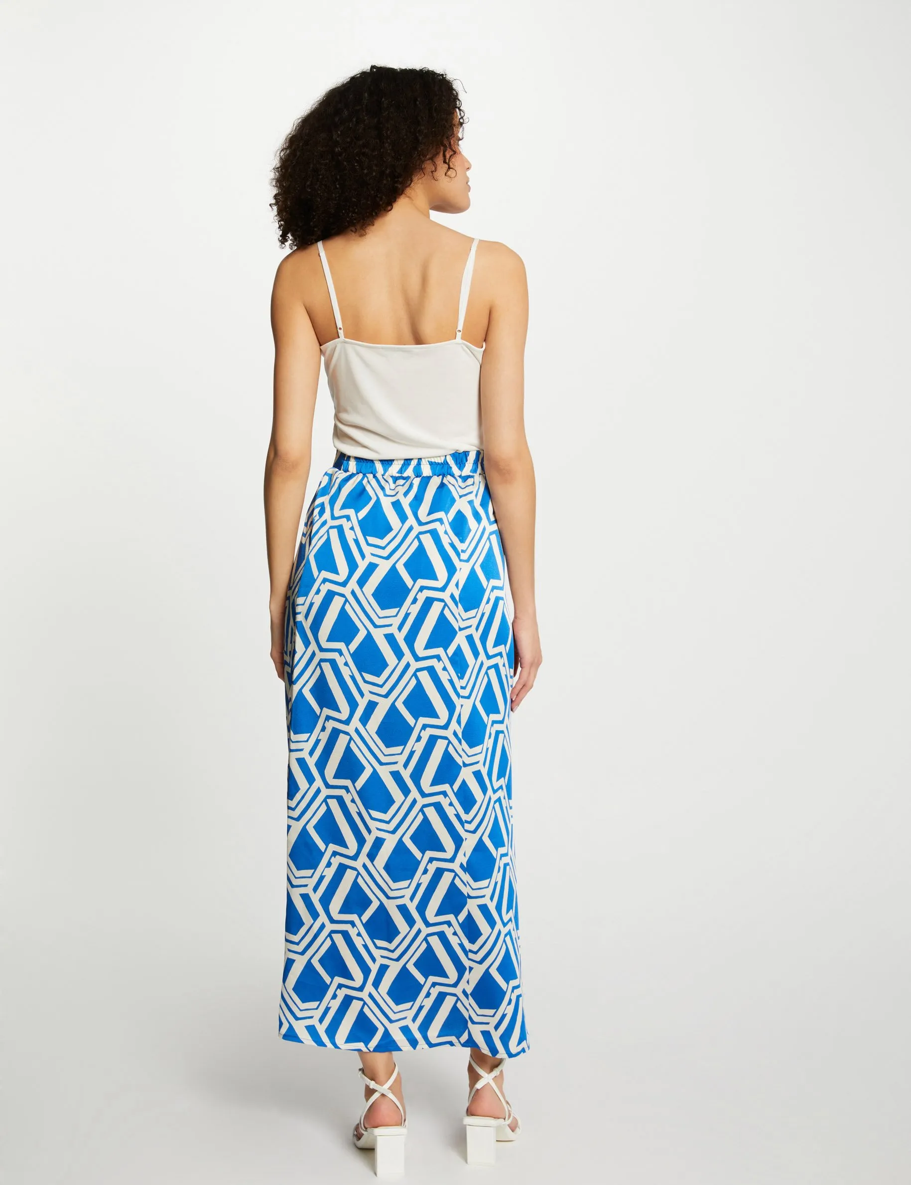 Printed A-line maxi skirt multicolored women