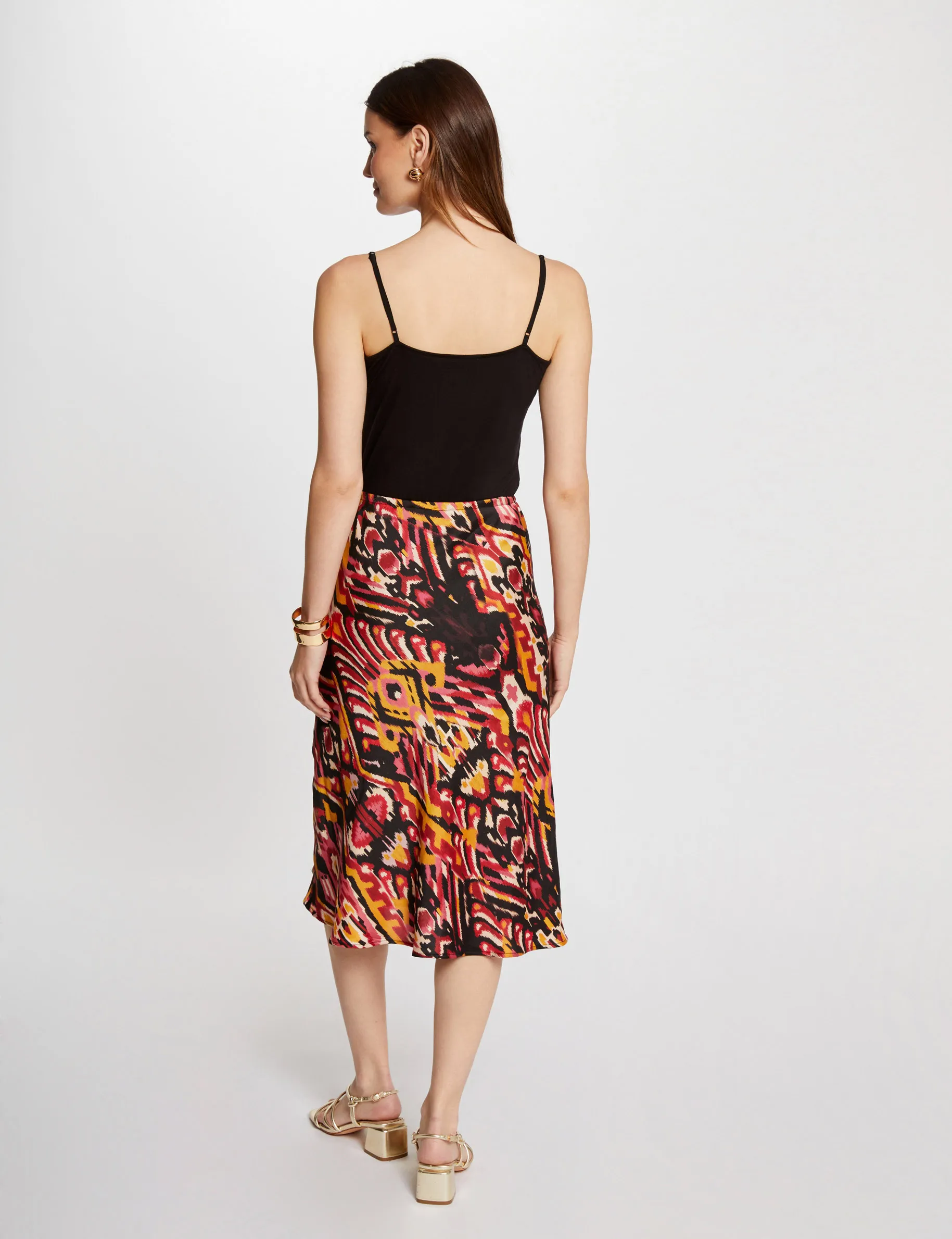 Printed straight skirt multicolored women