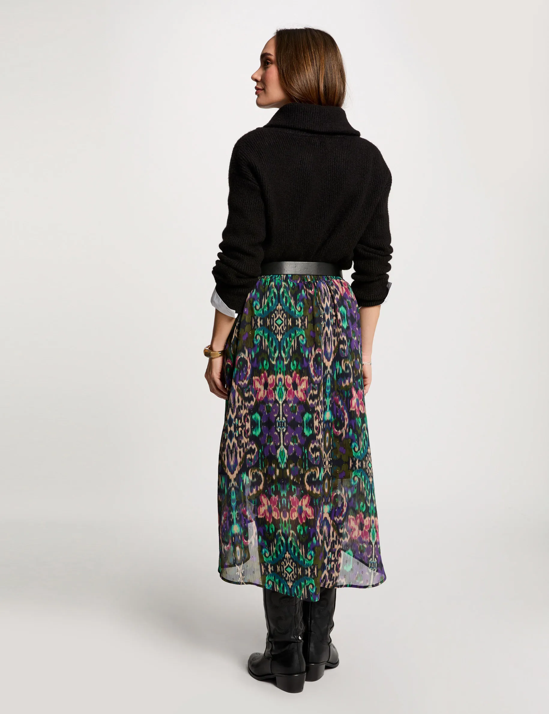 Printed wrap skirt multicolor women