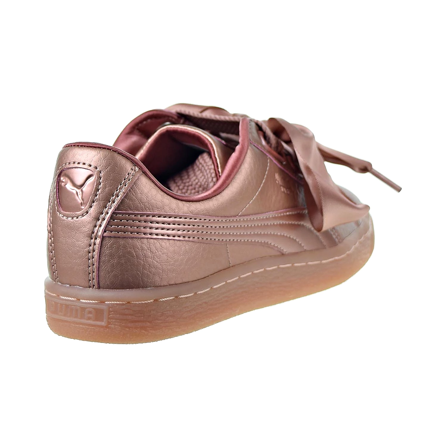 Puma Basket Heart Women's Lace Up Shoes Copper Rose