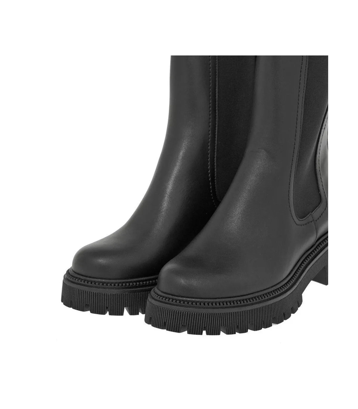 Ragazza Chunky Chelsea Leather Boots - Black 0298