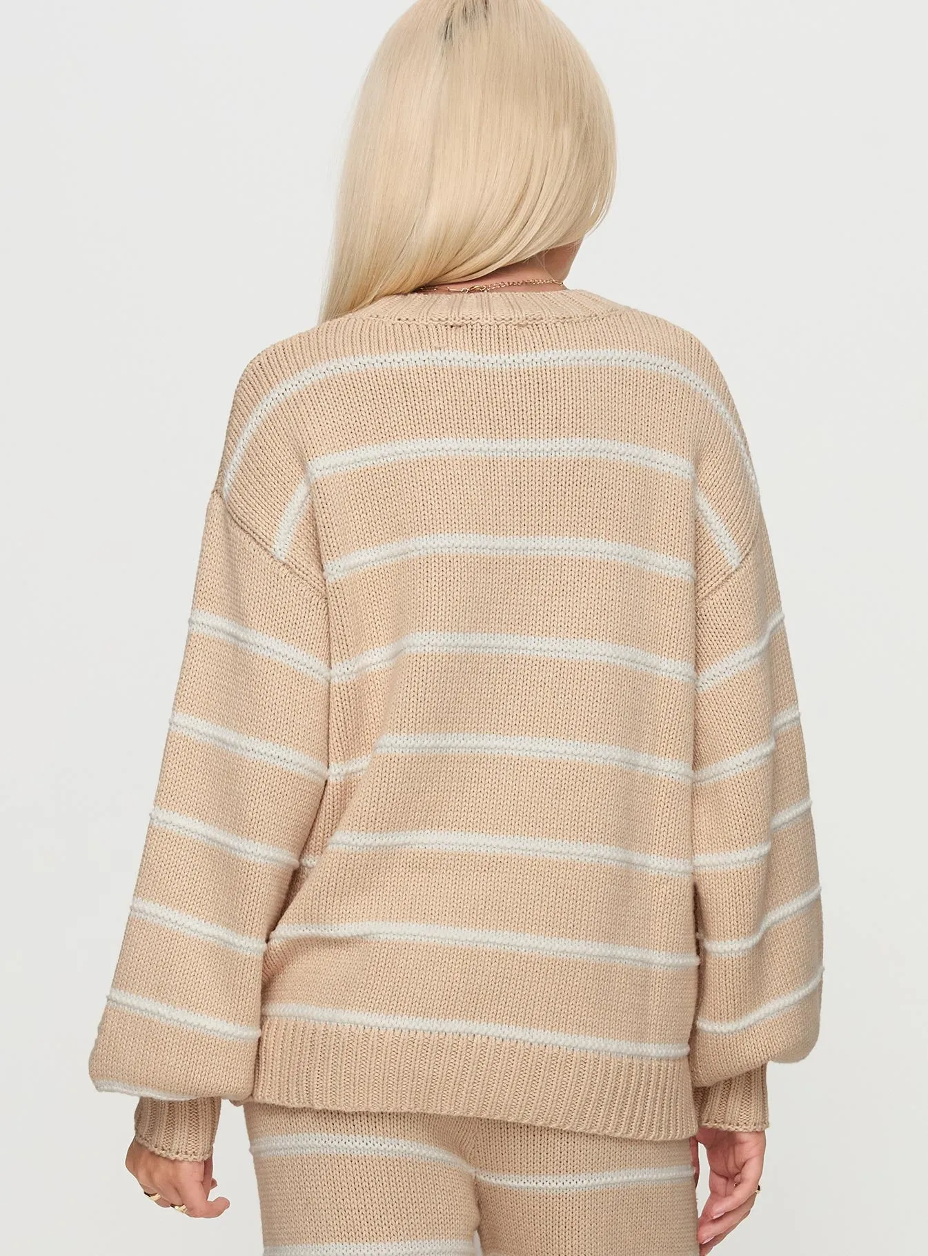 Read Your Mind Knit Sweater Cream Stripe