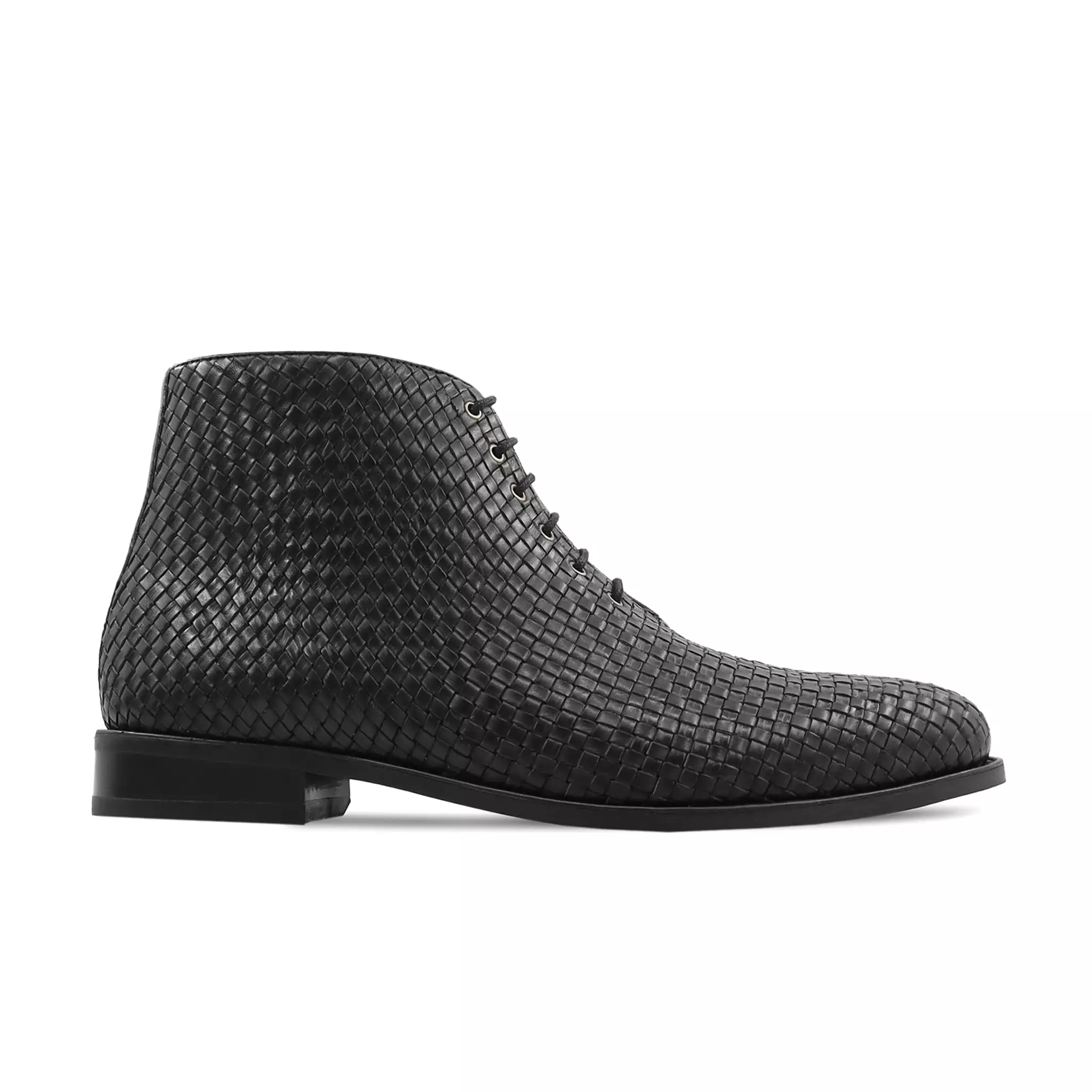 Ruma - Men's Black Hand Woven Leather Chukka Boot