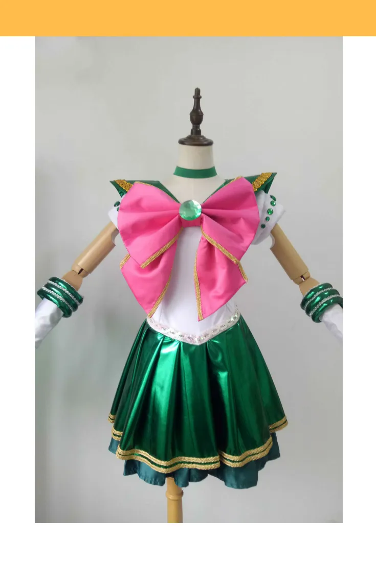 Sailormoon Sailor Jupiter PU Leather Musical Cosplay Costume