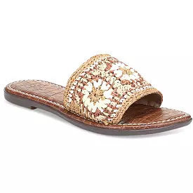 Sam Edelman Womens Gracey Leather Crochet Slide Sandals