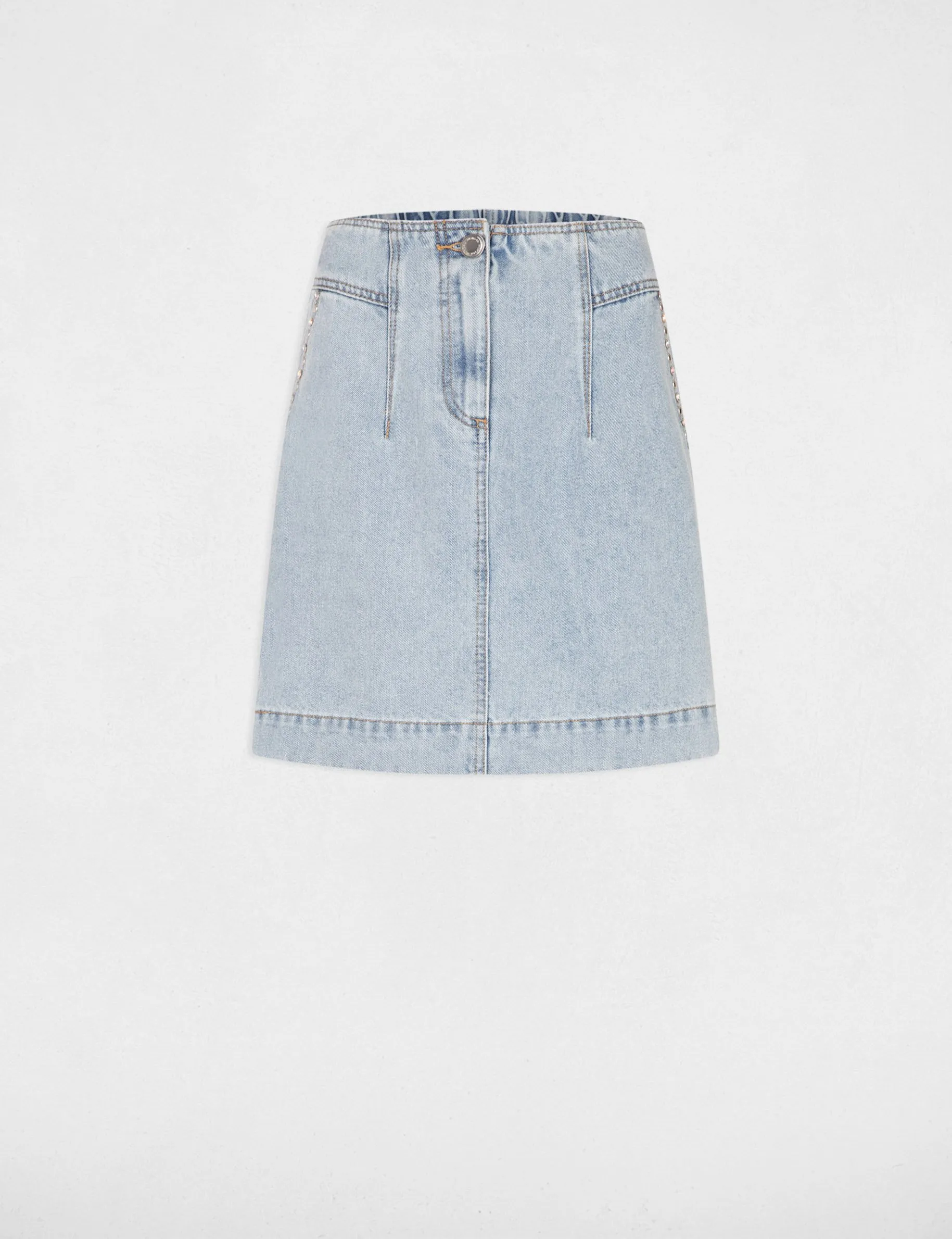 Short denim skirt jean bleached women