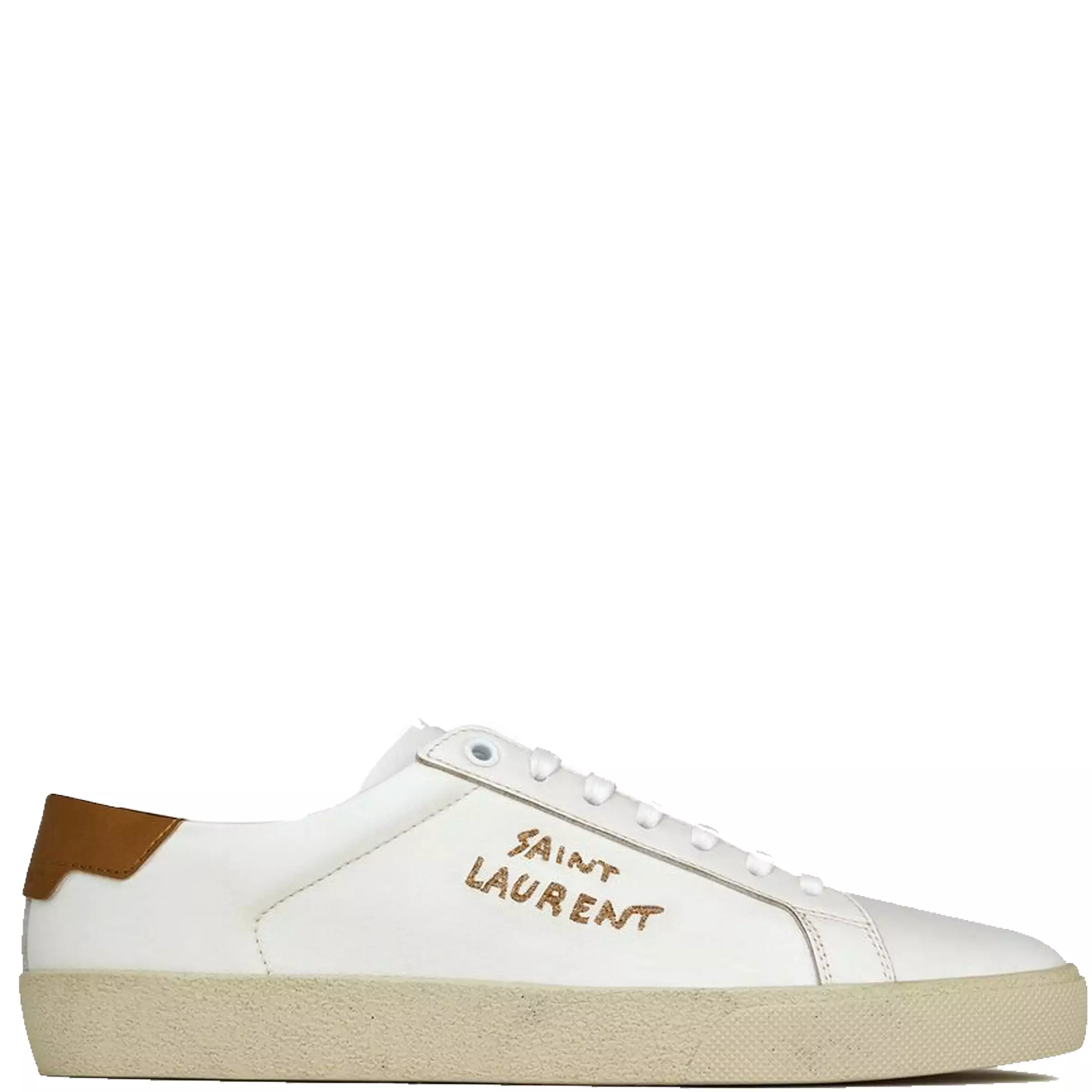 SL06 Gold Signature Sneakers, White/Gold