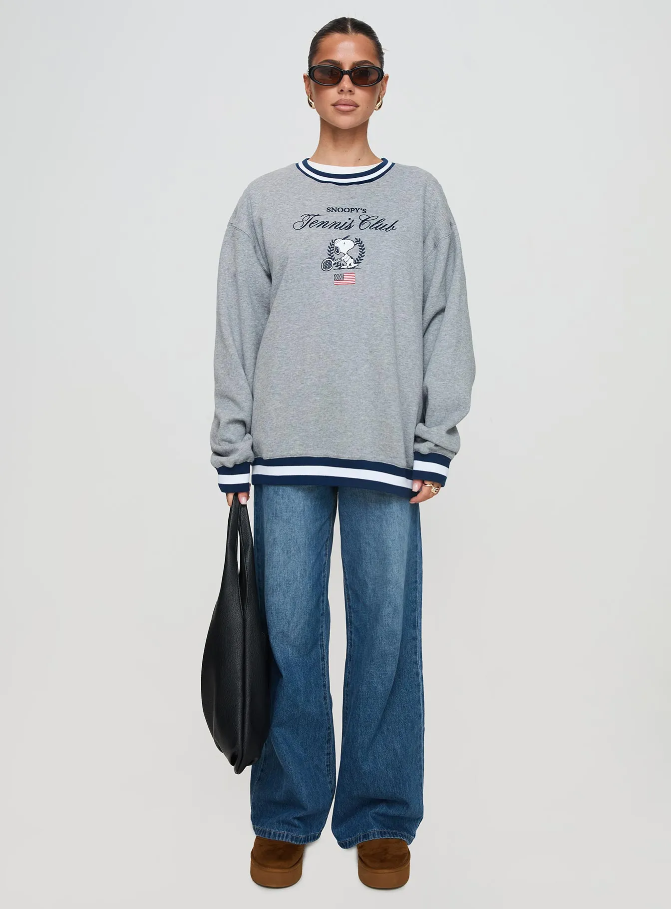 Snoopy Tennis Club Sweater Grey