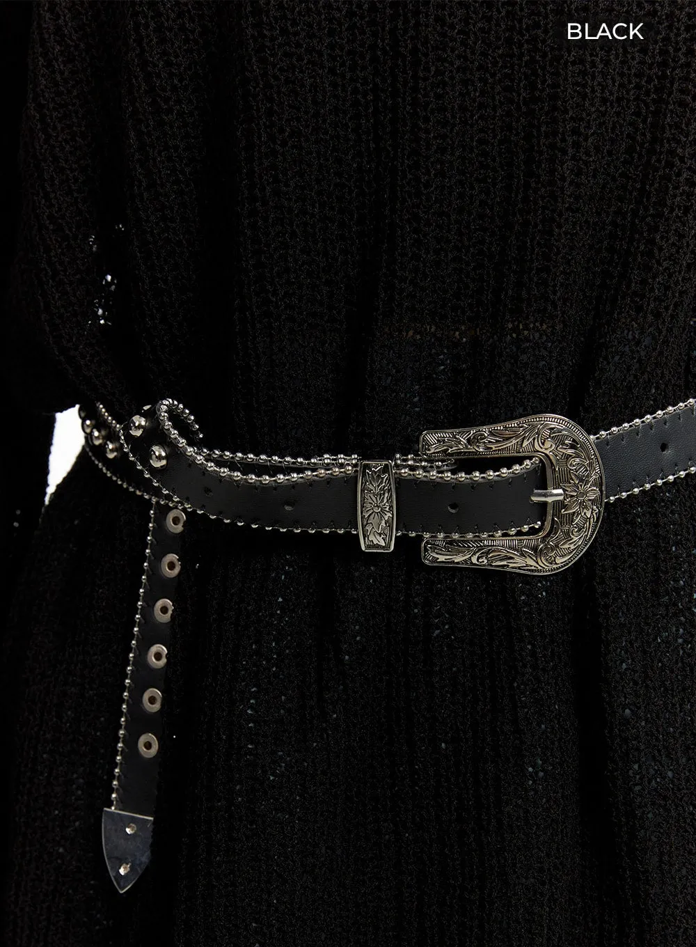 Studded Faux Leather Belt CM426