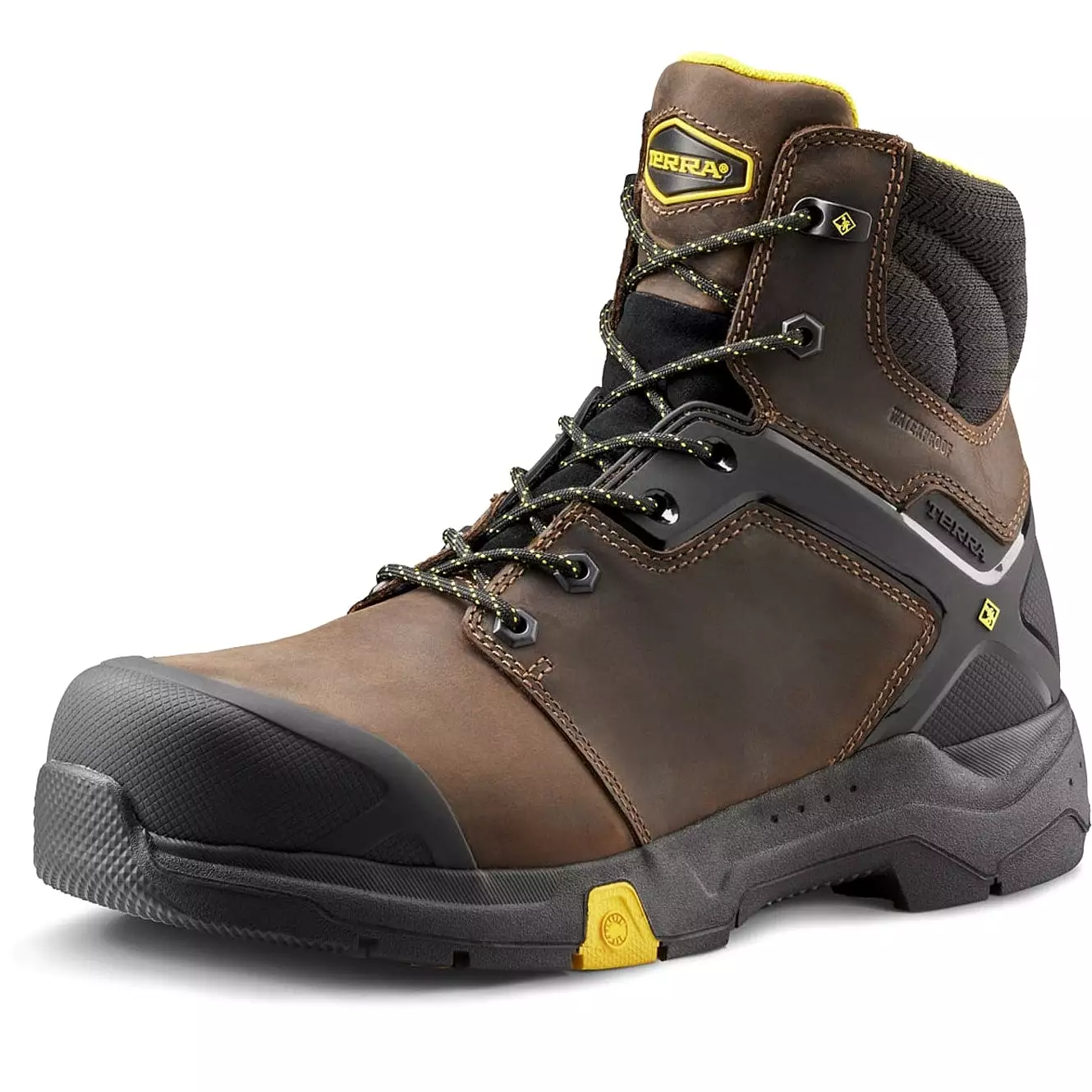 Terra Men's Carbine 6 Comp Toe WP Safety  Work Boot -Brown- 8395BN