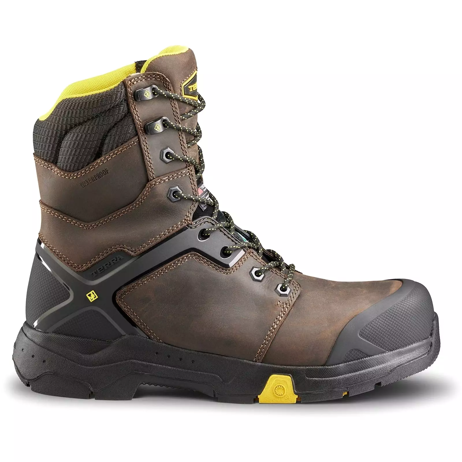 Terra Men's Carbine 8 Comp Toe WP Safety  Work Boot -Brown- 4TCRBN