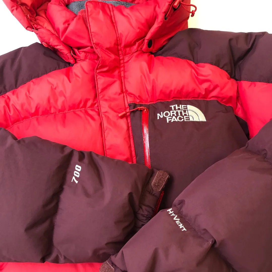 The North Face Nuptse 700 Hyvent Red/Burgundy Down Puffer Jacket Large