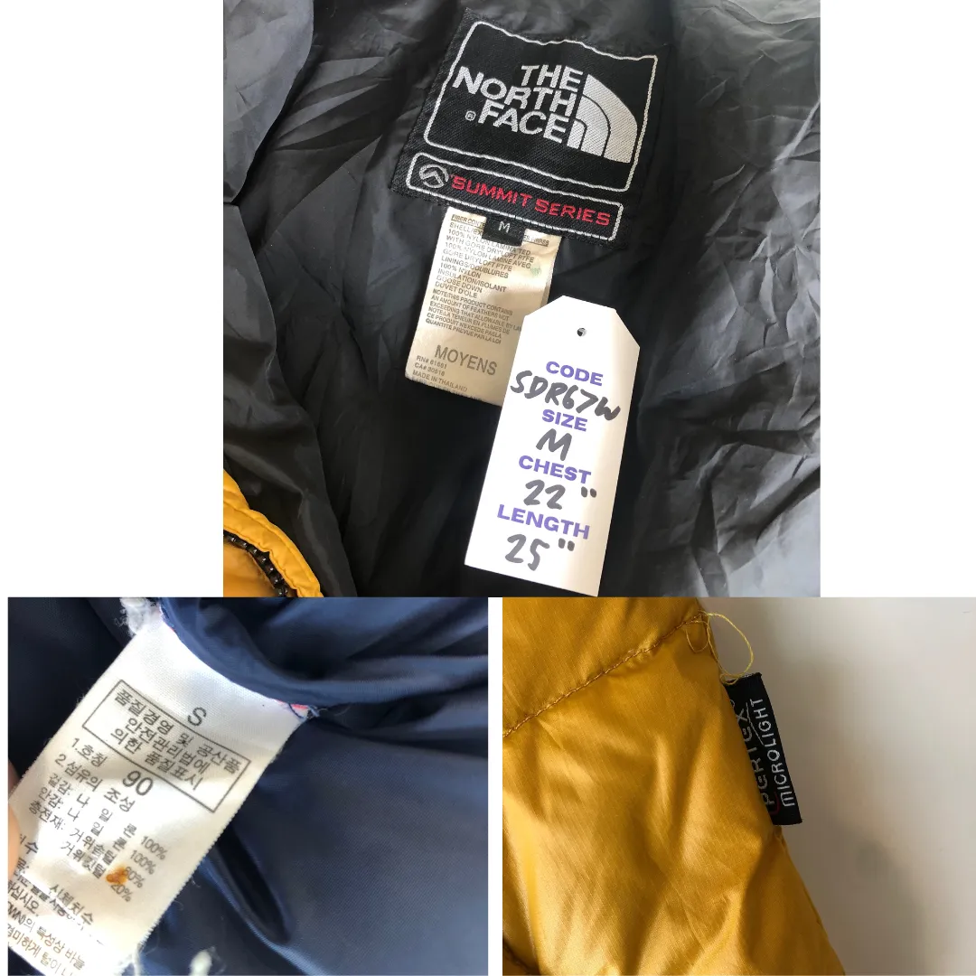 The North Face Nuptse 700 Mustard Yellow Down Puffer Jacket Medium