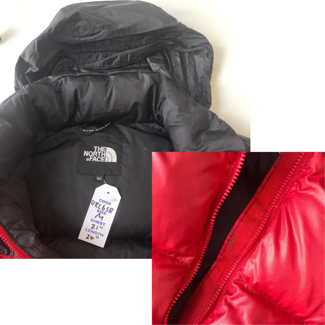 The North Face Nuptse 700 Red/Black Down Puffer Jacket Medium/Large