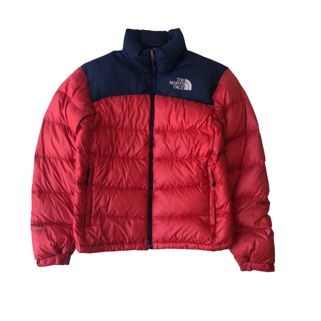 The North Face Nuptse 700 Red/Navy Down Puffer Jacket Medium/Large