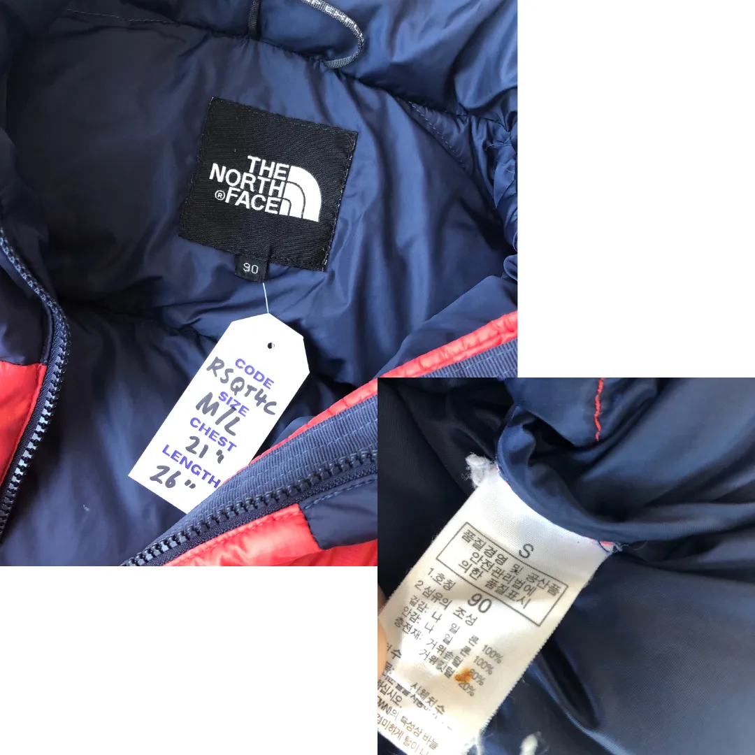 The North Face Nuptse 700 Red/Navy Down Puffer Jacket Medium/Large