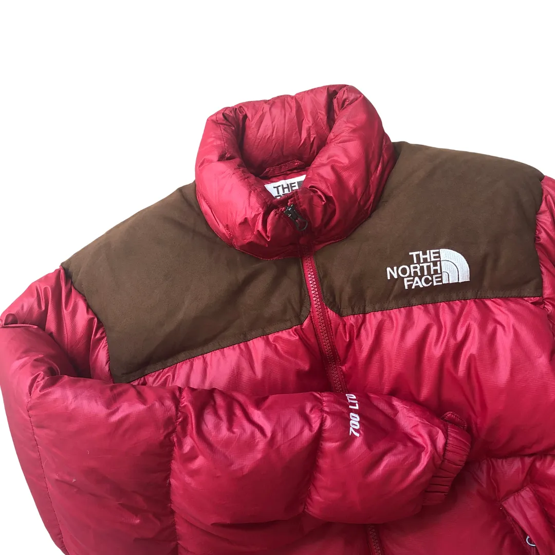 The North Face Nuptse 700 Vintage 1990s Red/Brown Puffer Jacket Small