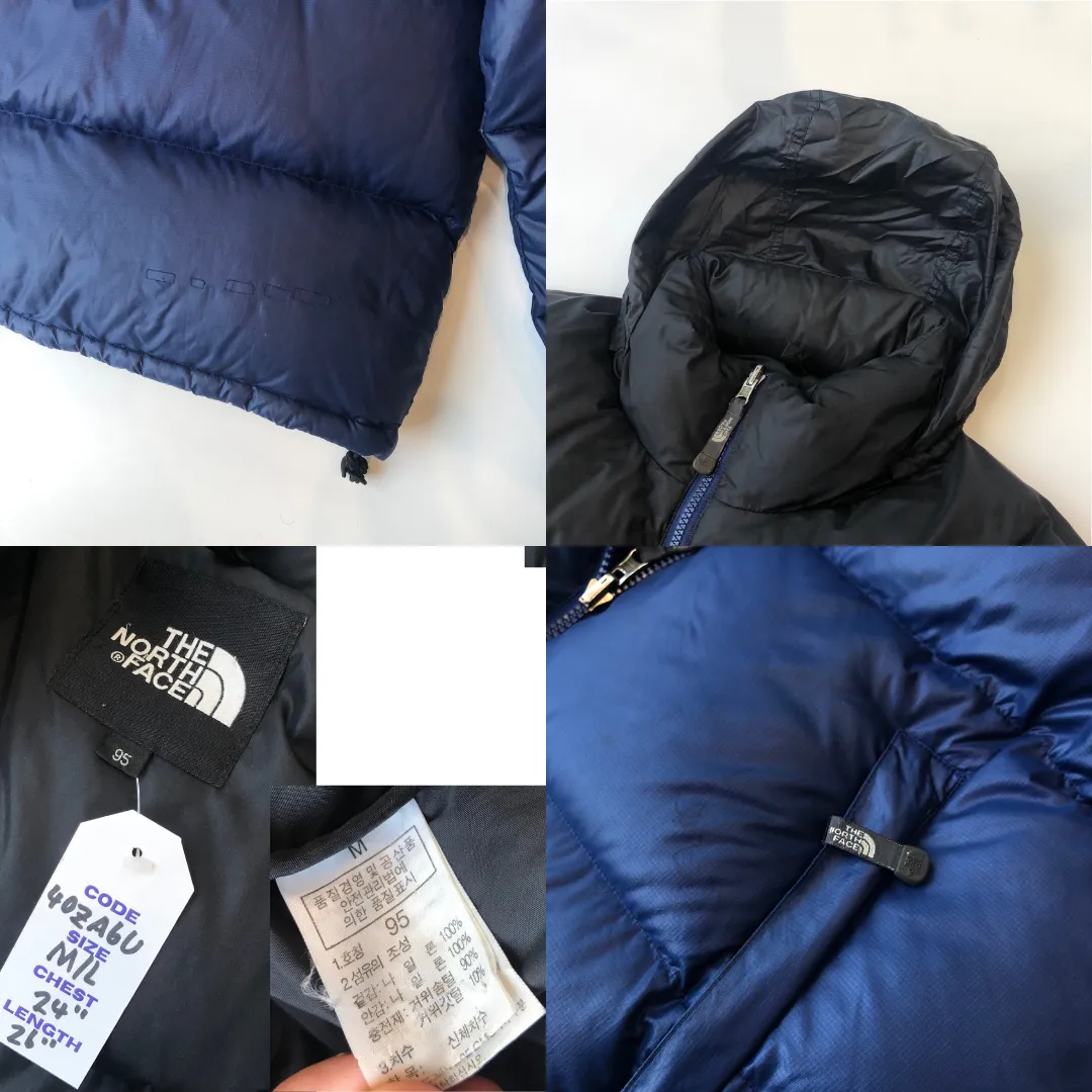 The North Face Nuptse 700 Vintage Navy Down Puffer Jacket Medium/Large