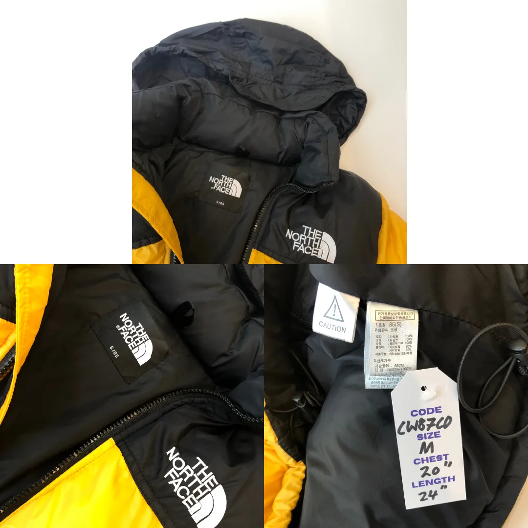 The North Face Nuptse Vintage Yellow/Black Down Puffer Jacket Medium