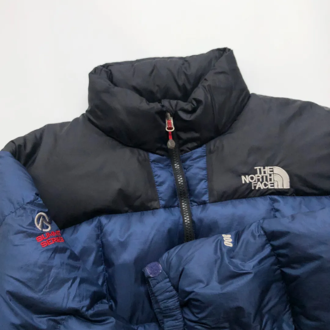 The North Face Summit Series Nuptse 800 Black/Navy Down Puffer Jacket Medium