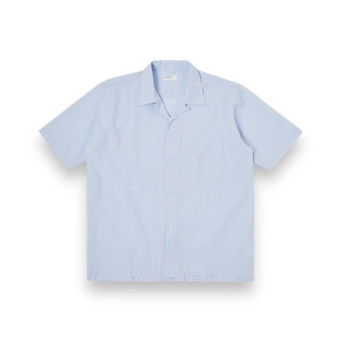 Universal Works Camp II Shirt Onda Cotton 30669 pale blue