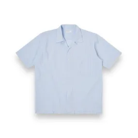 Universal Works Camp II Shirt Onda Cotton 30669 pale blue