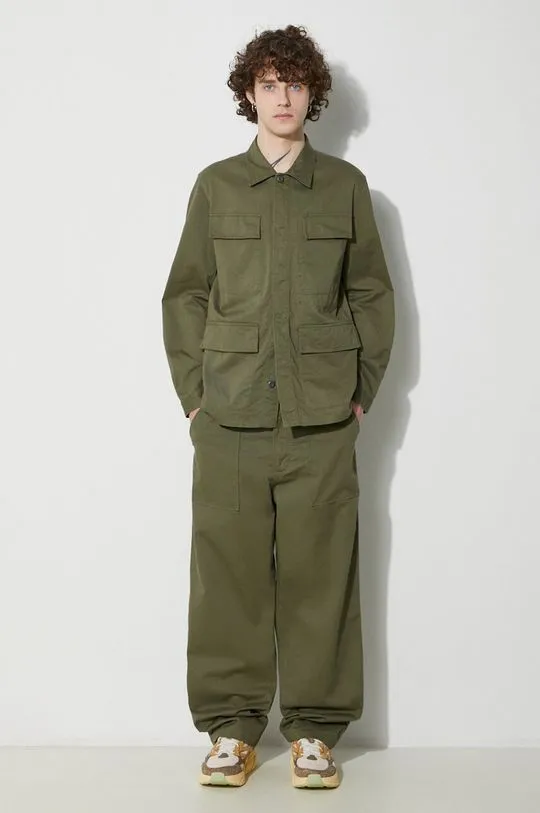 Universal Works cotton trousers Fatigue Pant green color 132.LIGHT.OLIVE