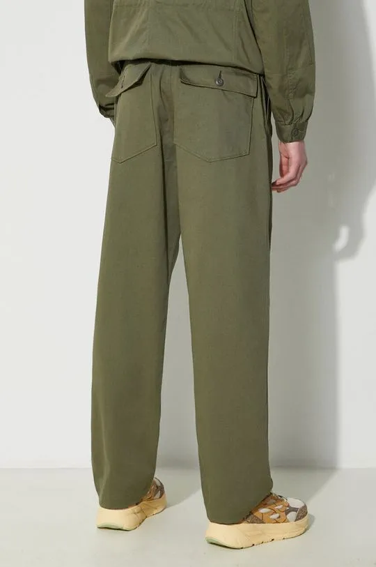 Universal Works cotton trousers Fatigue Pant green color 132.LIGHT.OLIVE