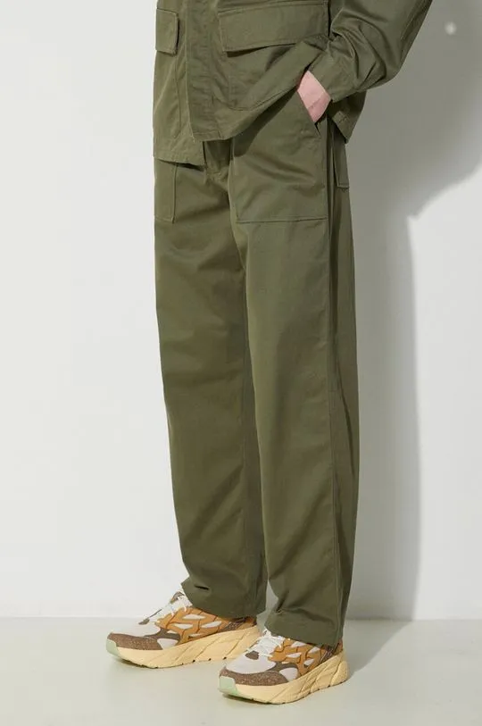 Universal Works cotton trousers Fatigue Pant green color 132.LIGHT.OLIVE