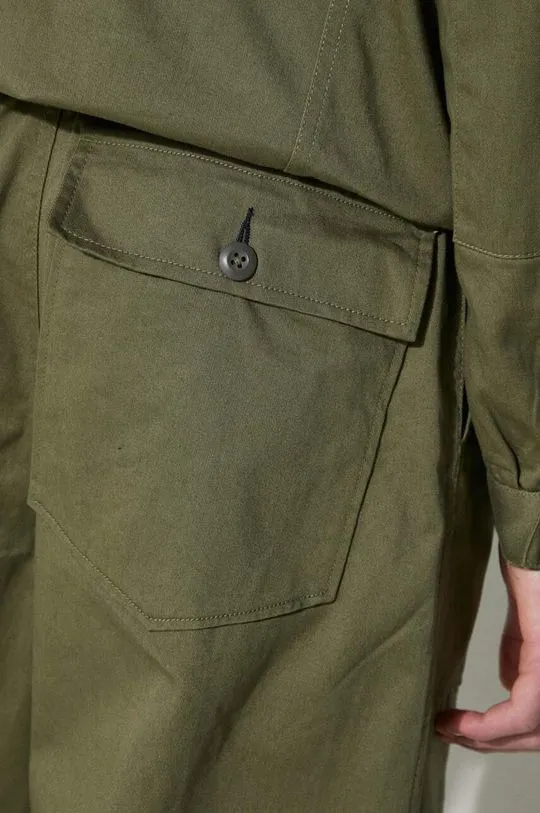 Universal Works cotton trousers Fatigue Pant green color 132.LIGHT.OLIVE