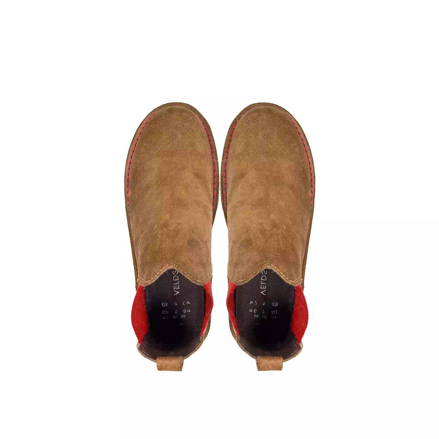 VELDSKOEN CHELSEA BOOT PINOTAGE (RED SOLE)