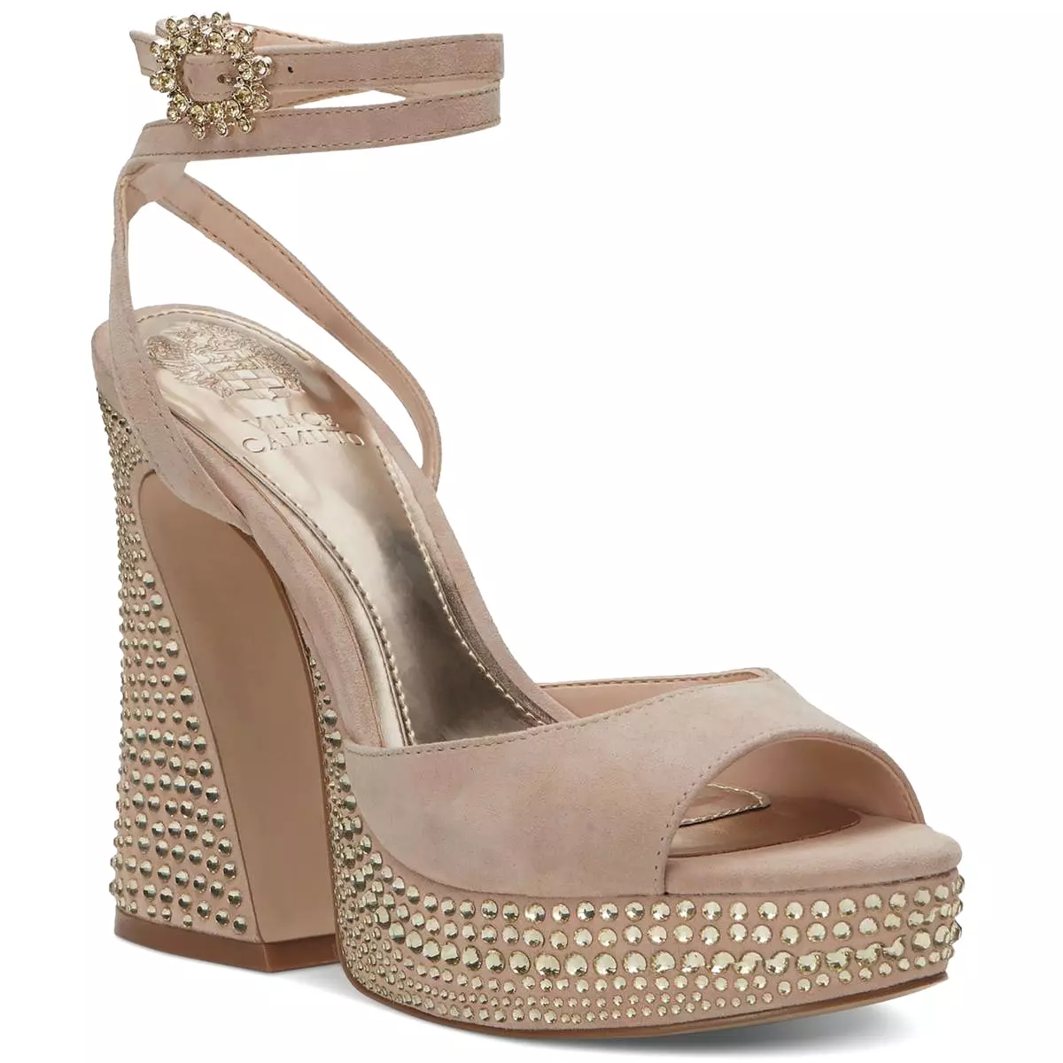 Vince Camuto Womens Leather Open Toe Platform Heels